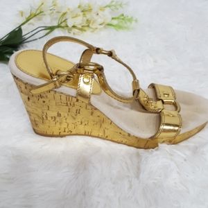 Coach Mercy Cork Wedge Sandals Size 9